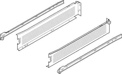 METABOX - M - částečný výsuv, 450mm, bílý