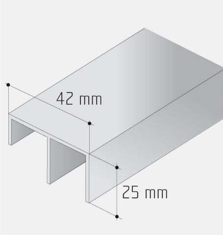 Profil dolní hliníkový S45, 3m, stříbrný elox