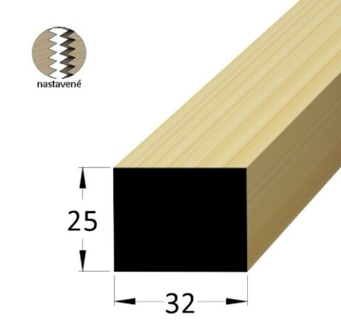 Hranol - dřevěná podkladová lať, materiál borovice / smrk, rozměr 32x25x2400 mm, nastavovaná