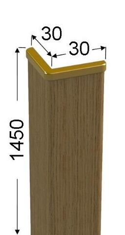 Lišta dřevěná (ochranný roh) 34 x 34 x 1430 mm, fólie dub