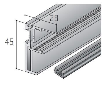 Profil svislý úchytový S45A, 2,7m, stříbrný elox