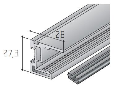 Profil svislý úchytový S45B, 2,7m, stříbrný elox