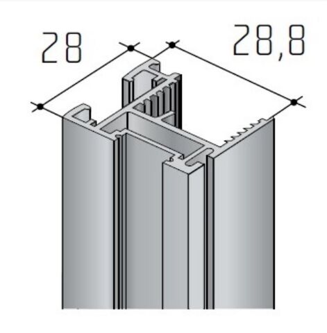 Profil svislý úchytový S10N 2,7m, stříbrný elox + krycí lišta 2,7m