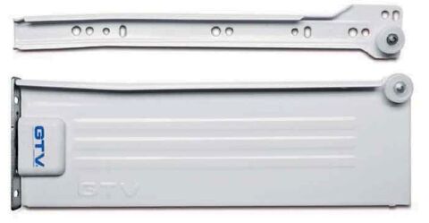 Kolečkový výsuv s bočnicí, 118/400mm, bílý