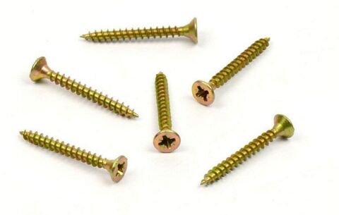 Vrut do dřeva, zápustná hlava, PZ 5,0 x 40, zinek žlutý