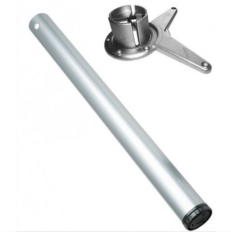 Stolová noha, plotnička, D60/H710 mm, imitace nerezové oceli