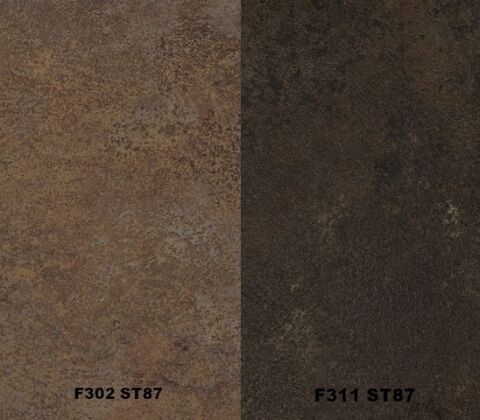 Zádový panel (zástěna) Egger F302 ST87 Ferro bronzový / F311 ST87 Keramika antracitová