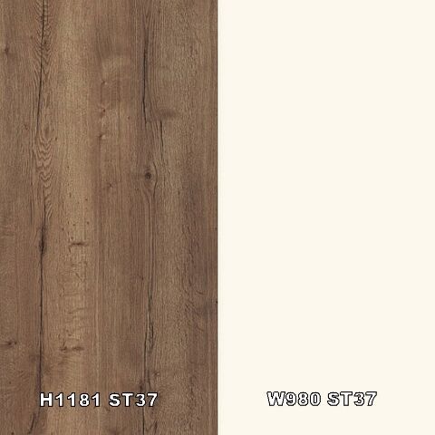 Zádový panel (zástěna) Egger H1181 ST37 Dub Halifax tabákový / W908 ST37 Základní bílá