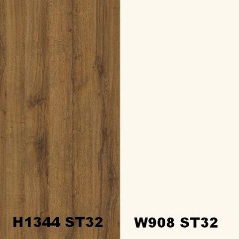 Zádový panel (zástěna) Egger H1344 ST32 Dub Sherman koňakově hnědý / W908 ST32 Základní bílá