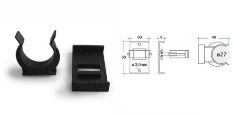 Noha rektifikační -příchyt soklu D30, černý plast