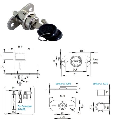 Zámek bajonetový Siso 1003