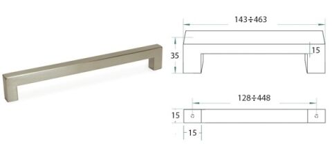 Úchytka Hrazda T32 broušený nerez 544mm