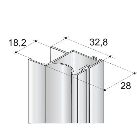 Profil svislý úchytový S26R 2,7m, stříbrný elox