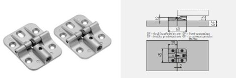 Závěs pro skládané dveře křídlový, šedý