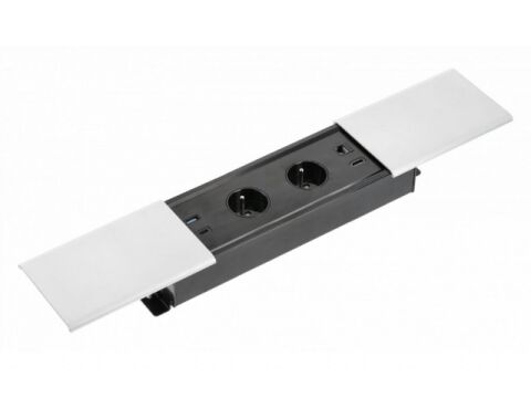 Zásuvka - vestavná Prestino hliník, 2X 220V+USB A+USB C