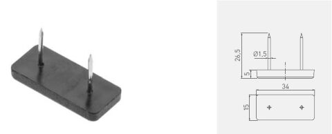 Kluzák hřebíkový dvojitý černý 34x15 mm