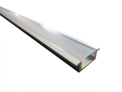 LED profil IN65 - k zafrézování, 3m, eloxovaný hliník + mléčný difuzor, šířka led. 12 mm