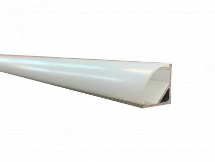 LED profil LL166 - rohový, 2m, eloxovaný hliník + mléčný difuzor, šířka led. 11 mm