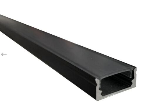 LED profil LINE8 - k přisazení, 2m, černý + černý difuzor, šířka led. 12 mm