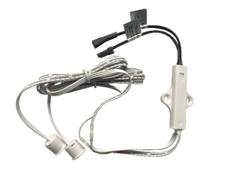 LED čidlo IR (skříňové čidlo) pro dvoukřídlové dveře s AMP konektorem, 12-24V, bílý