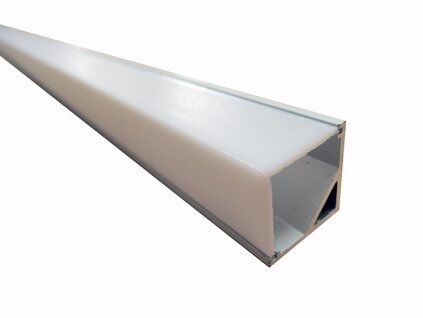 LED profil LQ166 - rohový, 2m, eloxovaný hliník + mléčný difuzor, šířka led. 11 mm
