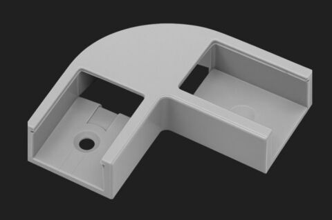 LED rohová spojka 90° profilu LINE8 k přisazení, šedostříbrná