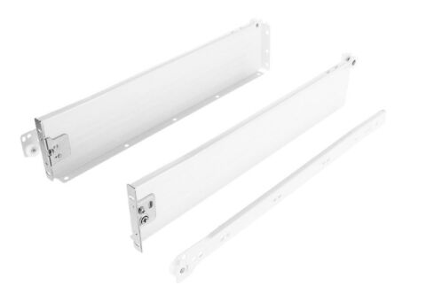 Kolečkový výsuv s bočnicí, 150/500 mm, bílá