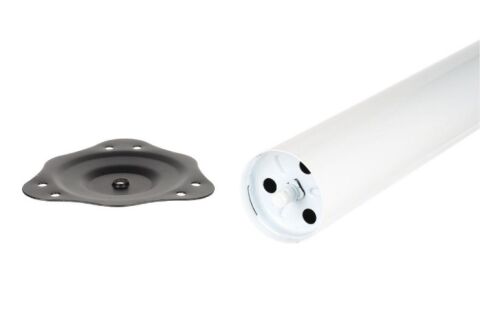 Stolová noha, plotnička, D60/H710 mm, bílá lesklá