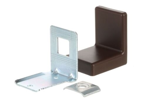 Závěsné rektifikační kování na skříňky, s krytkou, hnědá