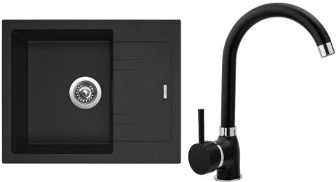 Set Sinks (dřez Linea 600 N Granblack 30 + baterie Polo Granblack 30)