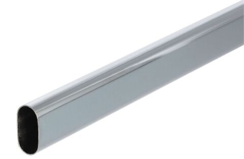 Šatní tyč ocelová, oválná, 30x15 mm, 0,7mm, 3000 mm, chrom