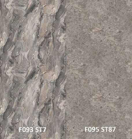 Zádový panel (zástěna) Egger F093 ST7 Mramor Cippollino šedý / F095 ST87 Mramor Siena šedý, 4100x6400x9,2