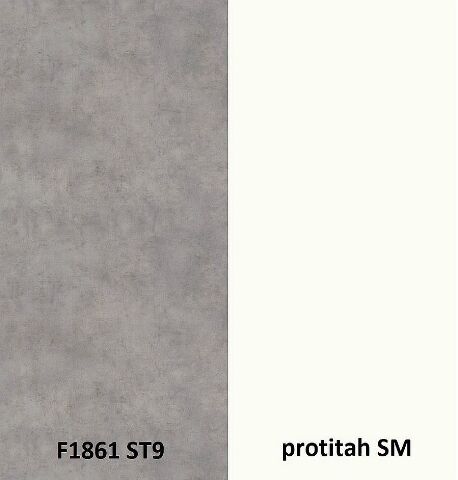 Zádový panel (zástěna) Egger F1861 Beton Chicago Solid světle šedá / Protitahový průhledný papír SM, 4100x640x9,2