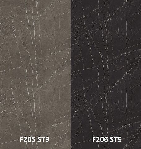 Zádový panel (zástěna) Egger F205 ST9 Pietra Grigia antracitová / F206 ST9 Pietra Grigia černá, 4100x640x9,2