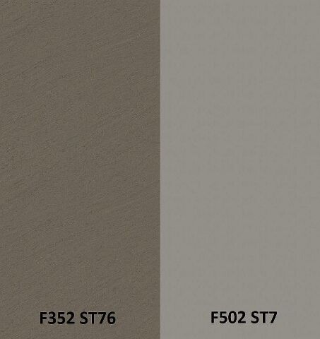 Zádový panel (zástěna) Egger F352 ST76 Terra Basaltino / F502 ST7 Hliník jemně kartáčovaný, 4100x640x9,2