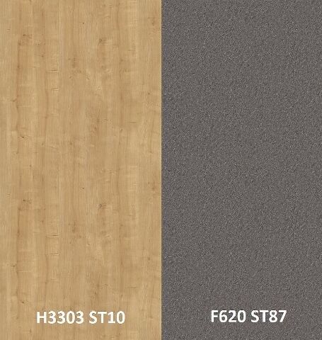 Zádový panel (zástěna) Egger F620 ST87 Ocel šedá antracitová / H3303 ST10 Dub Hamilton přírodní, 4100x640x9,2