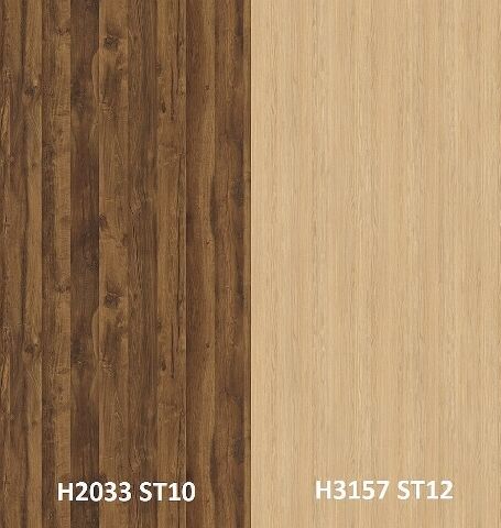 Zádový panel (zástěna) Egger H2033 ST10 Dub Hunton tmavý/ H3157 ST12 Dub Vicenza, 4100x640x9,2