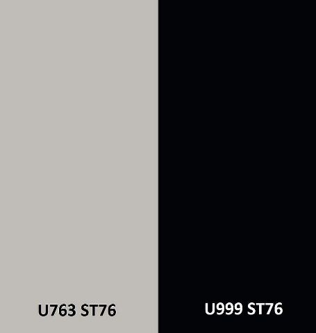 Zádový panel (zástěna) Egger U999 ST76 Černá /U763 ST76 Perlově šedá, 4100x640x9,2