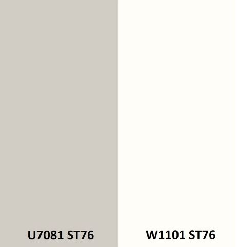 Zádový panel (zástěna) Egger U7081 ST76 Solid světle šedá/ W1101 ST76 Solid alpská bílá, 4100x6400x9,2