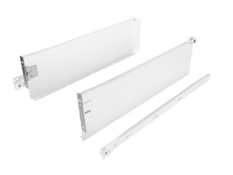 Kolečkový výsuv s bočnicí, 118/400 mm, bílá