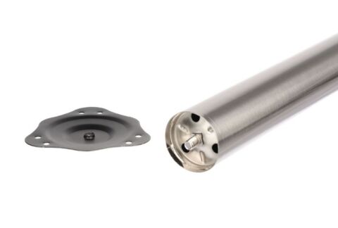 Stolová noha, plotnička, D60/H710 mm, imitace nerezové oceli