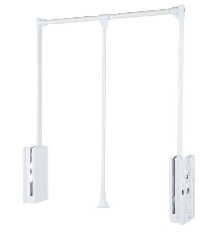 Sklopná šatní tyč, 10 kg, 660-890 mm, bílá