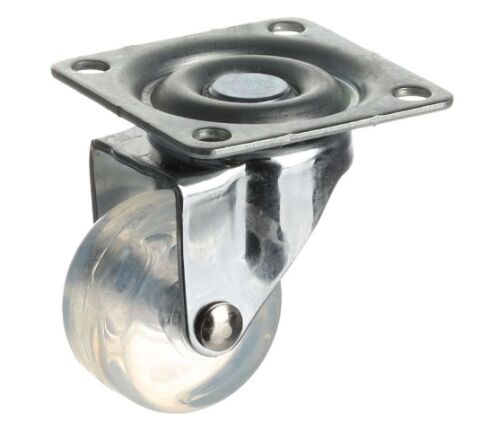 Kolečko nábytkové 35mm, plotnička 50x50 mm, transparentní bílá