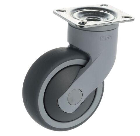 Kolečko nábytkové D100, plotnička 77x67 mm, šedá