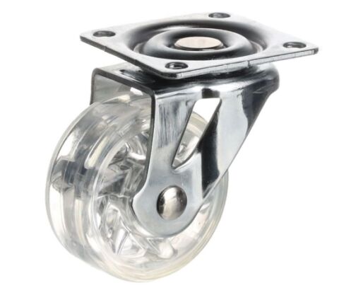 Kolečko nábytkové 50mm, plotnička 50x50 mm, transparentní bílá, 35kg