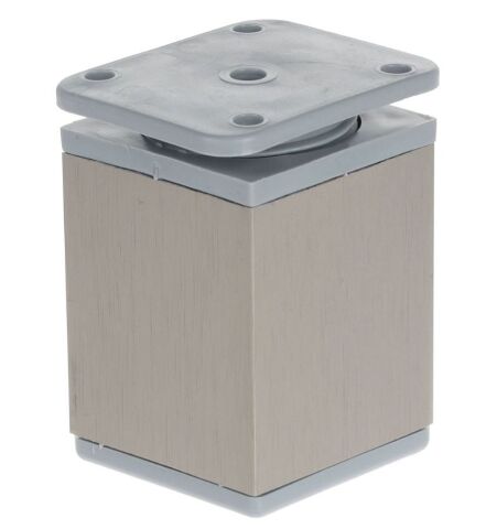 Noha nábytková hranatá, H60/D40x40, imitace nerezové oceli