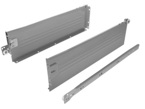 Kolečkový výsuv s bočnicí, 118/400 mm, šedá