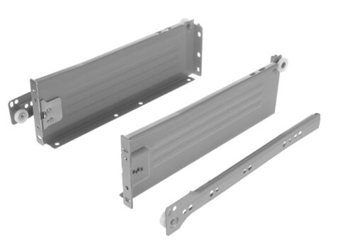 Kolečkový výsuv s bočnicí, 86/270 mm, šedá