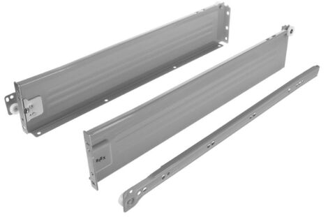 Kolečkový výsuv s bočnicí, 86/450 mm, šedá