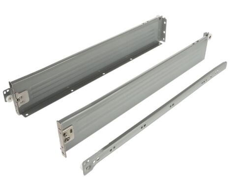 Kolečkový výsuv s bočnicí, 86/500 mm, šedá